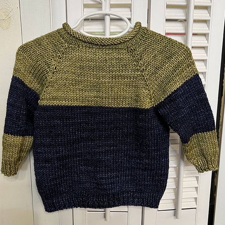 elgin knit works class color block baby sweater