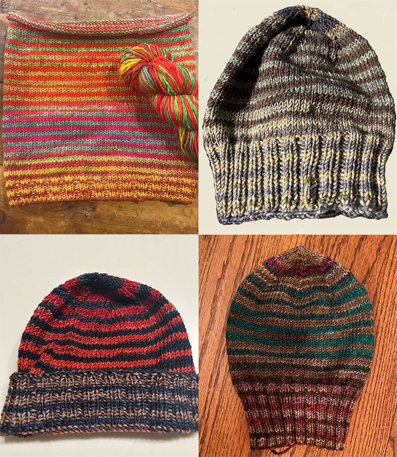 elgin knit works uneek worsted hat cowl quartet